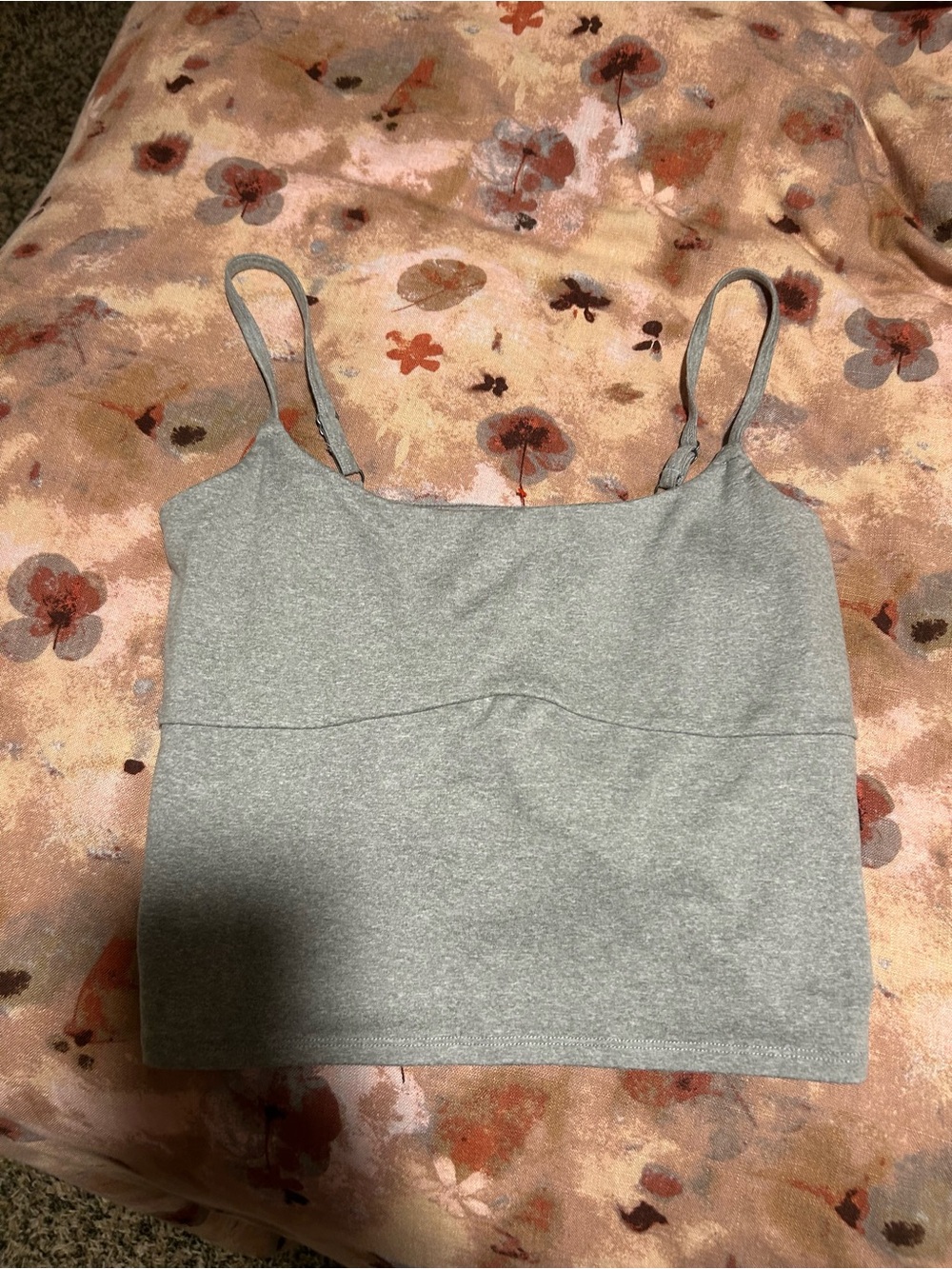 Hollister Light Gray Cropped Cami with Thin Straps